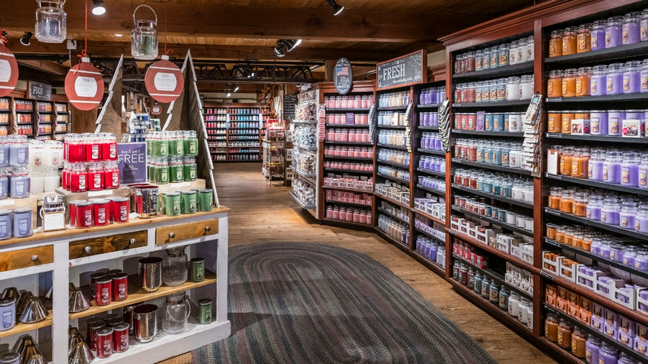 Inside display of Yankee Candle's flagship store.