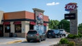 Cars line up in the drive thru lane to pick up their food at the local Dairy Queen in Lansing, Kansas. - Fox News