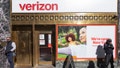 Exterior view of Verizon telecommunications store offering cell phones, wireless plans, accessories and more with the logo sign over the door and windows in Midtown Manhattan. - Fox News