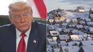 A side by side photo of President Donald Trump and homes in Greenland. - Fox Business News