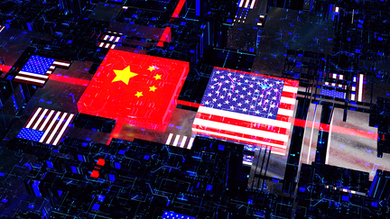 China and USA AI flag chips within a chip processor unit - Fox Business News