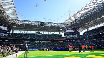 A general view during national anthem before the College Football Playoff Quarter Final Game at Hard Rock Stadium in Miami, Florida. - Fox Business News