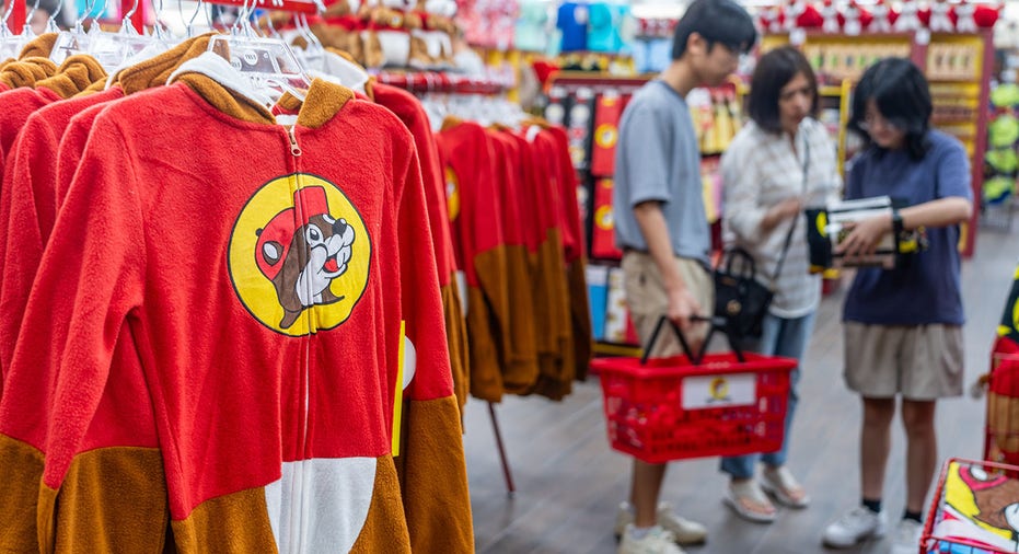 Customers shop for apparel inside of the Buc-ee's convenience store on June 12, 2024 in Luling, Texas.