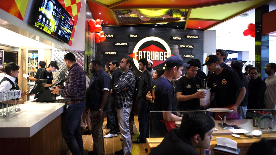 customers in line at fatburger