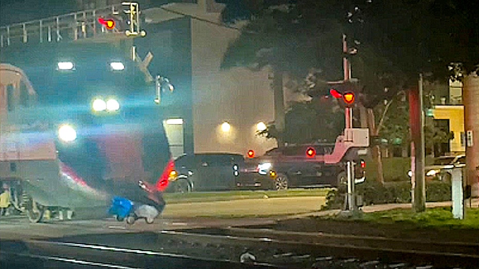 Food delivery robot gets crushed by oncoming train