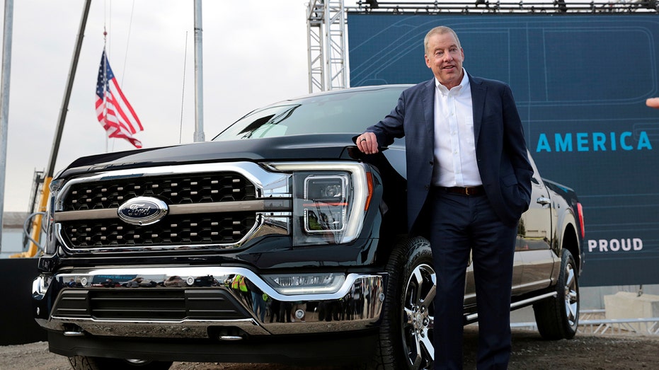 Ford Motor Co. Executive Chairman Bill Ford Jr. poses next to a new 2021 Ford F-150 pickup truck in Dearborn, Michigan