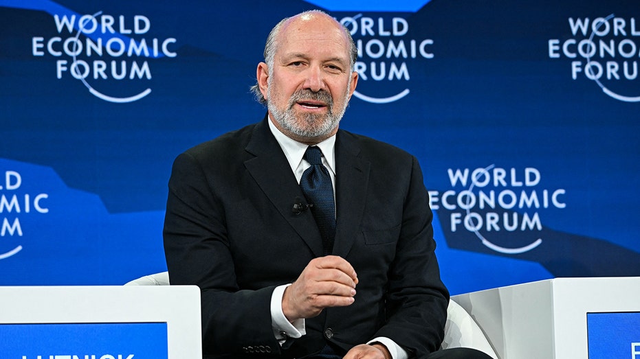 Howard Lutnick speaks on World Economic Forum stage