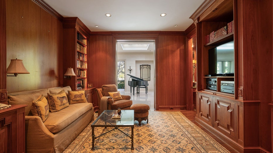 The home also features a library.