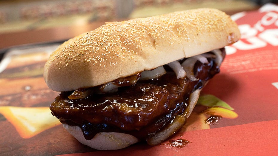 McRib is seen at a McDonald's restaurant.
