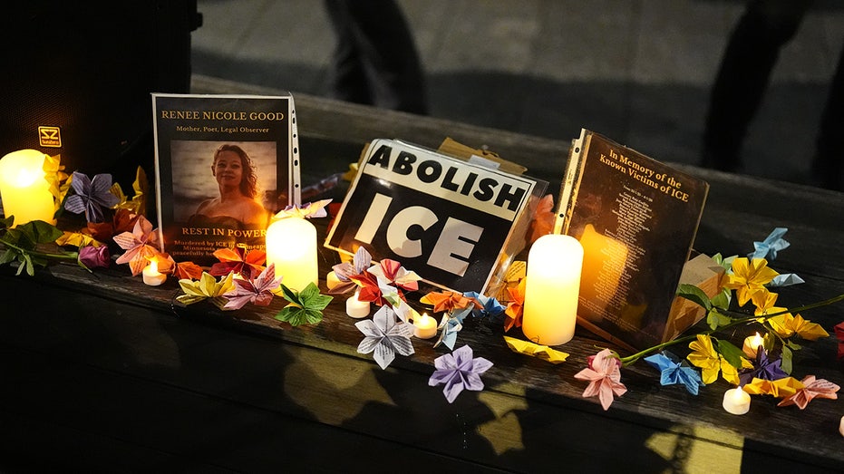 A vigil for Renee Good after she was killed in a shooting