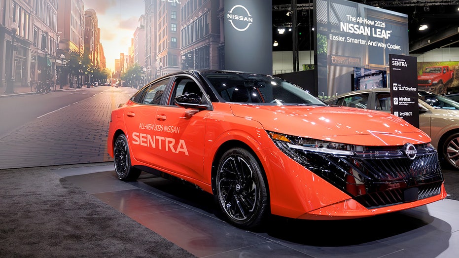 A Nissan Sentra on display