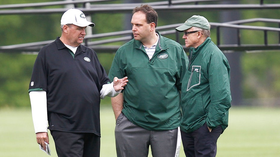 Rex Ryan, Mike Tannenbaum, and Woody Johnson