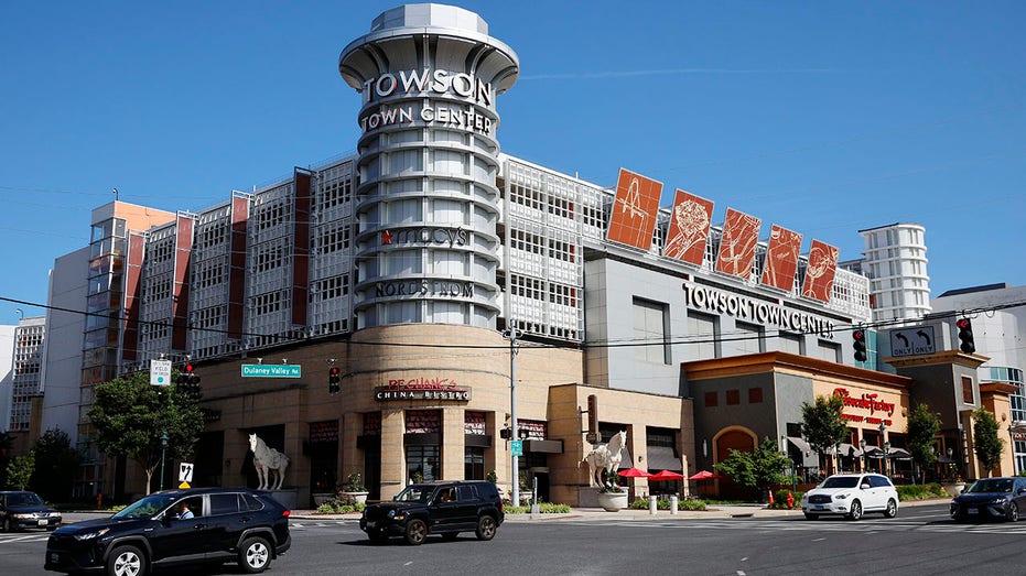An exterior view of the Towson Town Center mall