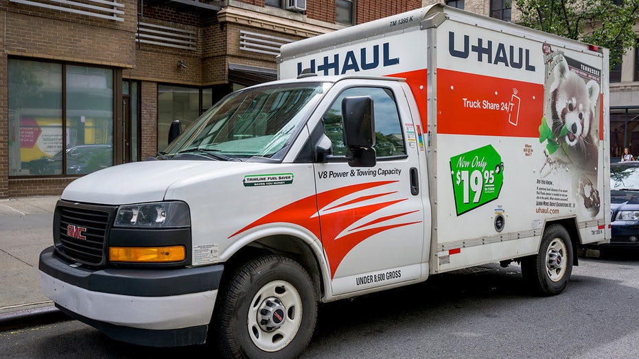 U-Haul truck parked in Manahattan