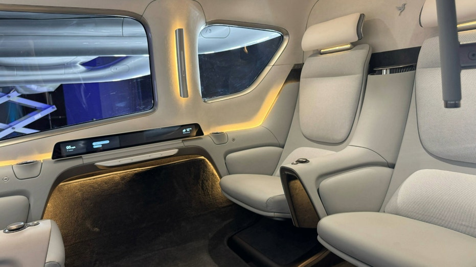 Inside view of seats inside a Vertical Aerospace aircraft.