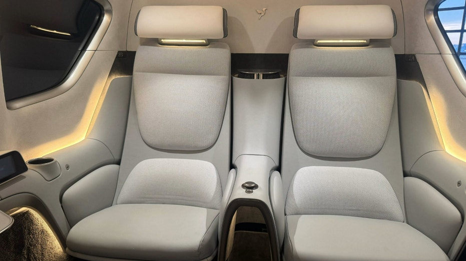 Inside view of seats inside a Vertical Aerospace aircraft.