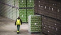 A employee walks among crates diplayed at Heineken Brewery's packaging line in Zoeterwoude, on February 11, 2025. - Fox News