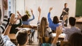 High school students participate in a lesson with their teacher. - Fox News