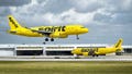 Spirit Airlines airplanes at Fort Lauderdale-Hollywood International Airport in Fort Lauderdale, Florida, on Oct. 24, 2023. - Fox News