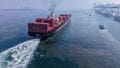 A container ship sails out of the port in Qingdao, in China's eastern Shandong province on Aug. 7, 2025. - Fox News