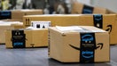 Boxes lie on a conveyor belt during Cyber Monday at Amazon's fulfillment center in Robbinsville, New Jersey, U.S., December 2, 2024.  - Fox Business News