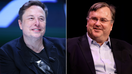 A side by side photo of Elon Musk and Reid Hoffman as the two tech titans trade barbs on social media. - Fox Business News