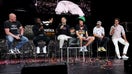 (L-R) Dana White, Kevin Hart, Michael Rubin, Matt Dennish, Justin Gaethje, and Tom Brady speak onstage during Fanatics Fest NYC 2025 at Javits Center on June 22, 2025 in New York City. - Fox Business News