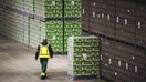 A employee walks among crates diplayed at Heineken Brewery's packaging line in Zoeterwoude, on February 11, 2025.  - Fox Business News