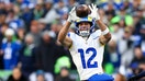 Puka Nacua of the Los Angeles Rams makes a catch in front of Riq Woolen of the Seattle Seahawks during the second quarter of the NFC Championship NFL football game, at Lumen Field on Jan. 25, 2026 in Seattle, Washington. - Fox Business News