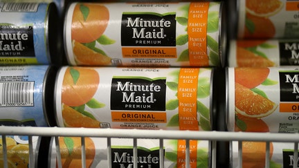 Minute Maid frozen orange juice is displayed in a freezer at a grocery store on August 30, 2016 in San Rafael, California.  - Fox Business News