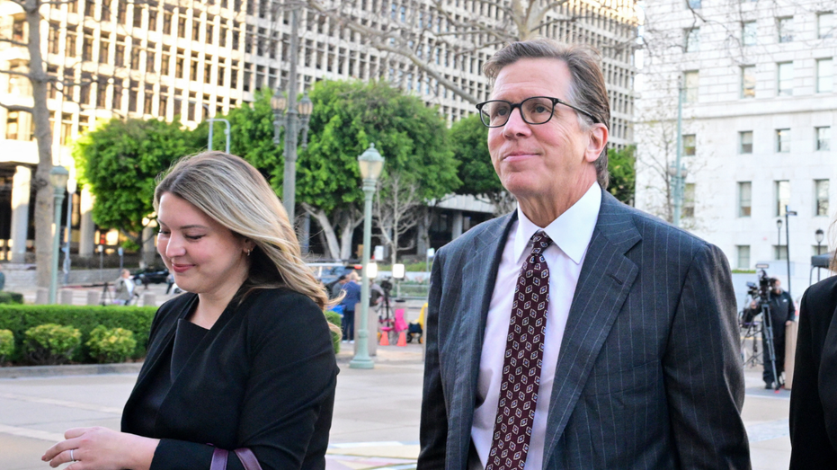 Mark Lanier, the attorney for a woman suing tech companies, arrives at the Los Angeles Superior Court.