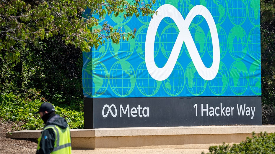 A sign outside Meta headquarters