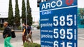 Gas prices are displayed at an Arco gas station on March 30, 2026 in Los Angeles, California. - Fox News