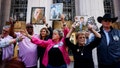 The family of victims raise photographs of their loved ones who passed away after hearing the verdict outside the Los Angeles Superior Court during one of the coordinated lawsuits alleging that Meta and YouTube are designed to hook young users and cause them a variety of negative mental health effects, including strangling themselves and developing eating disorders, on Wednesday, March 25, 2026 in Los Angeles, CA. The jury found Meta and Youtube negligent, finding Meta 70% responsible for harm and YouTube 30% responsible awarding the plaintiff $3 million in damages. - Fox News