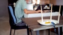 Internet router on a table.