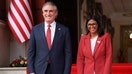 Venezuela's interim President Delcy Rodriguez and U.S. Interior Secretary Doug Burgum stand together as they attend to deliver statements at Miraflores Palace, in Caracas, Venezuela, March 4, 2026. REUTERS/Leonardo Fernandez Viloria - Fox Business News