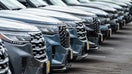 Ford Explorer vehicles at a Ford dealership in Richmond, California, US, on Wednesday, April 16, 2025. - Fox Business News