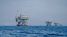 Oil platforms stand off the coast of Santa Barbara, California, on Jan. 15, 2024. - Fox Business News