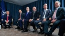U.S. President Donald Trump (L) attends a bilateral meeting with NATO Secretary General Mark Rutte (not pictured) alongside (L-R) U.S. Secretary of State Marco Rubio, U.S. Treasury Secretary Scott Bessent, U.S. Secretary of Commerce Howard Lutnick, U.S. Secretary of Energy Chris Wright and U.S. Special Envoy to the Middle East Steve Witkoff on the sidelines of the World Economic Forum (WEF) Annual Meeting on January 21, 2026 in Davos, Switzerland.  - Fox Business News
