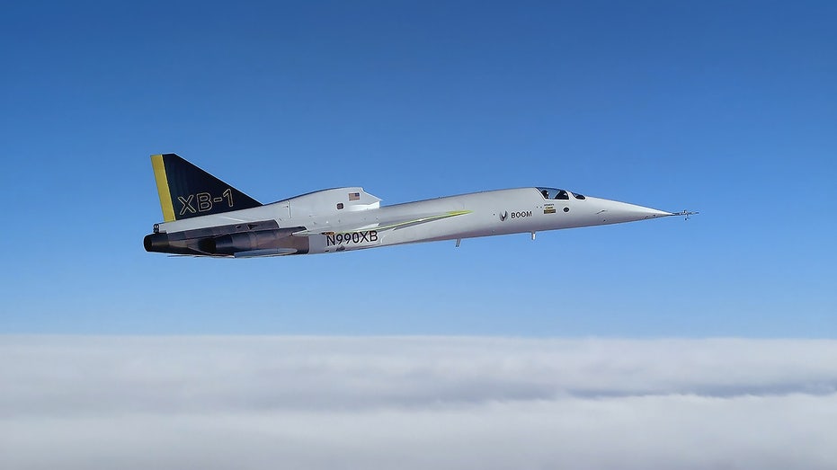 A supersonic plane in the air