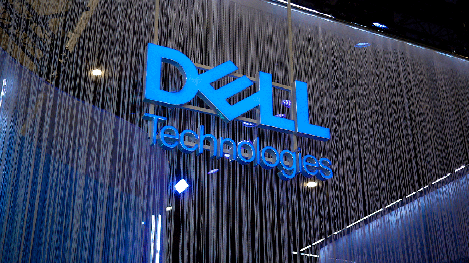 blue dell technologies sign in building