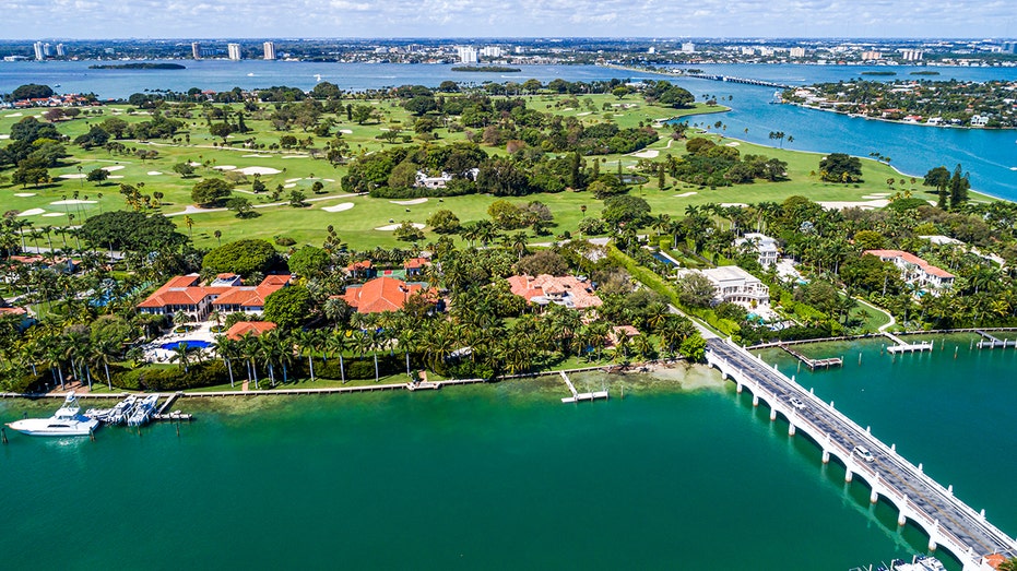 Aerial view of Indian Creek Village in Miami