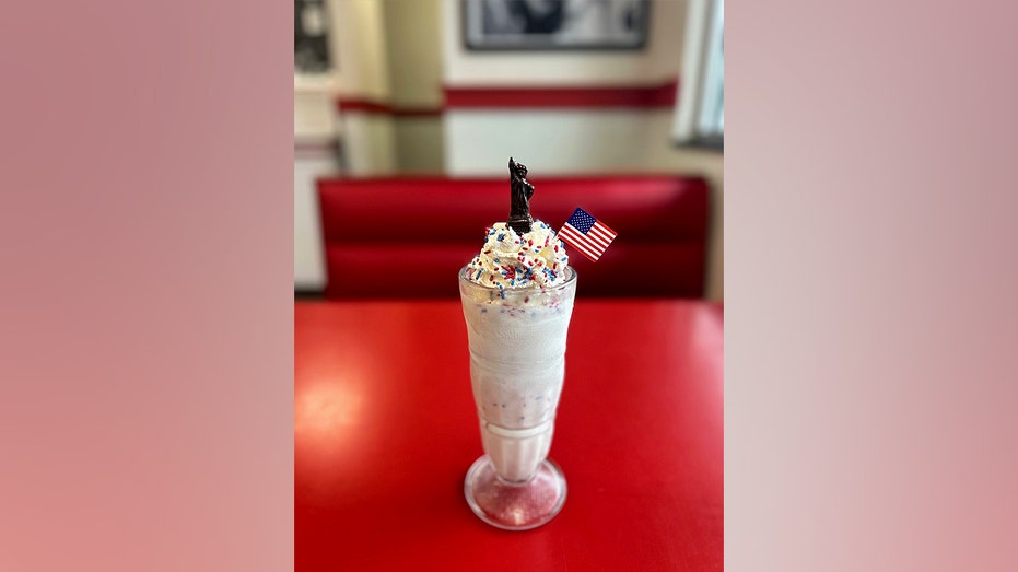 A photo of Steak 'n Shake's Patriot Milkshake