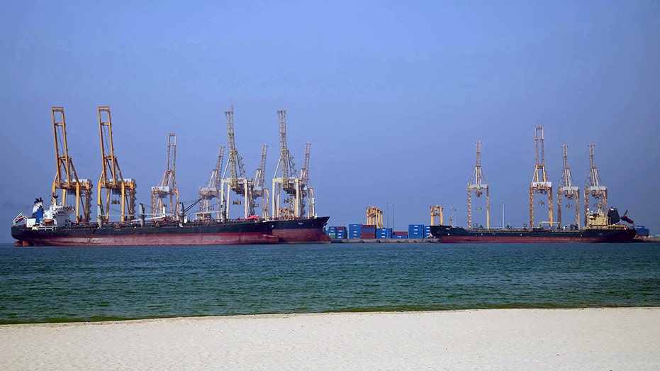 Oil tankers in the Strait of Hormuz.