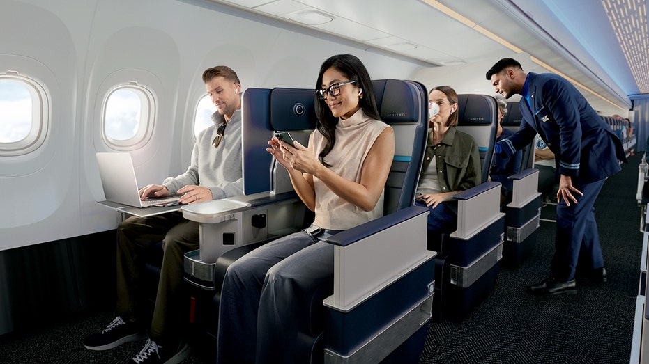 Passengers on a United Airlines flight.