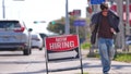 A now hiring sign sits on the side of the road in Garland, Texas, Monday, March 23, 2026. (AP Photo/LM Otero) - Fox News