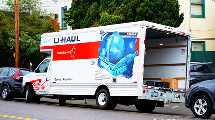 Uhaul truck parked on roadside during a move in California - Fox Business News