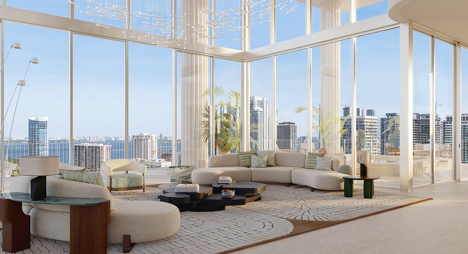Living room in Miami Design Residences