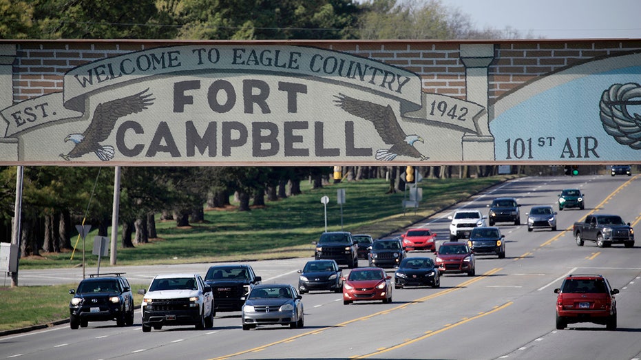 Fort Campbell sign in Clarksville, Tennessee