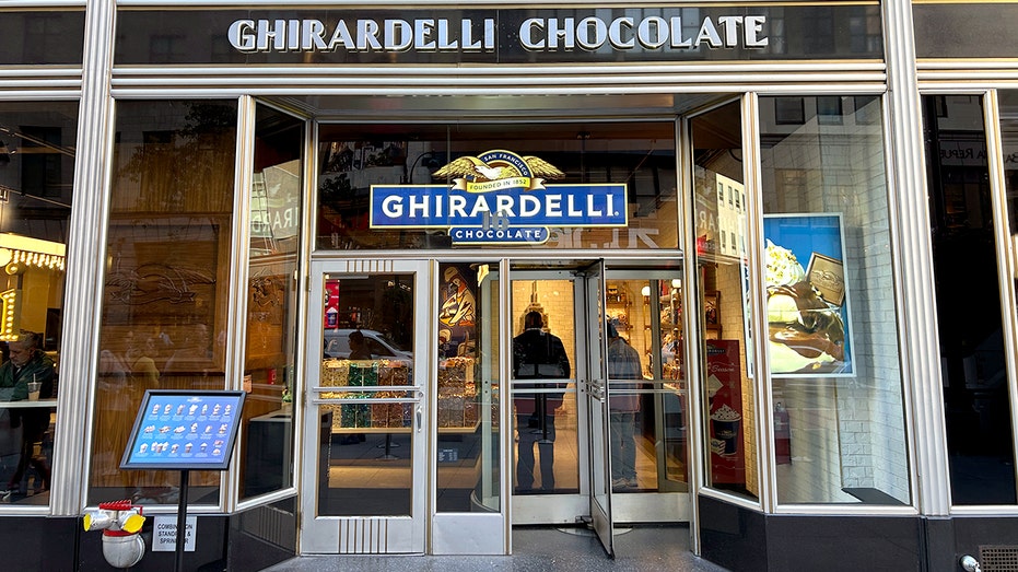 Outside view of a Ghirardelli Chocolate shop. 